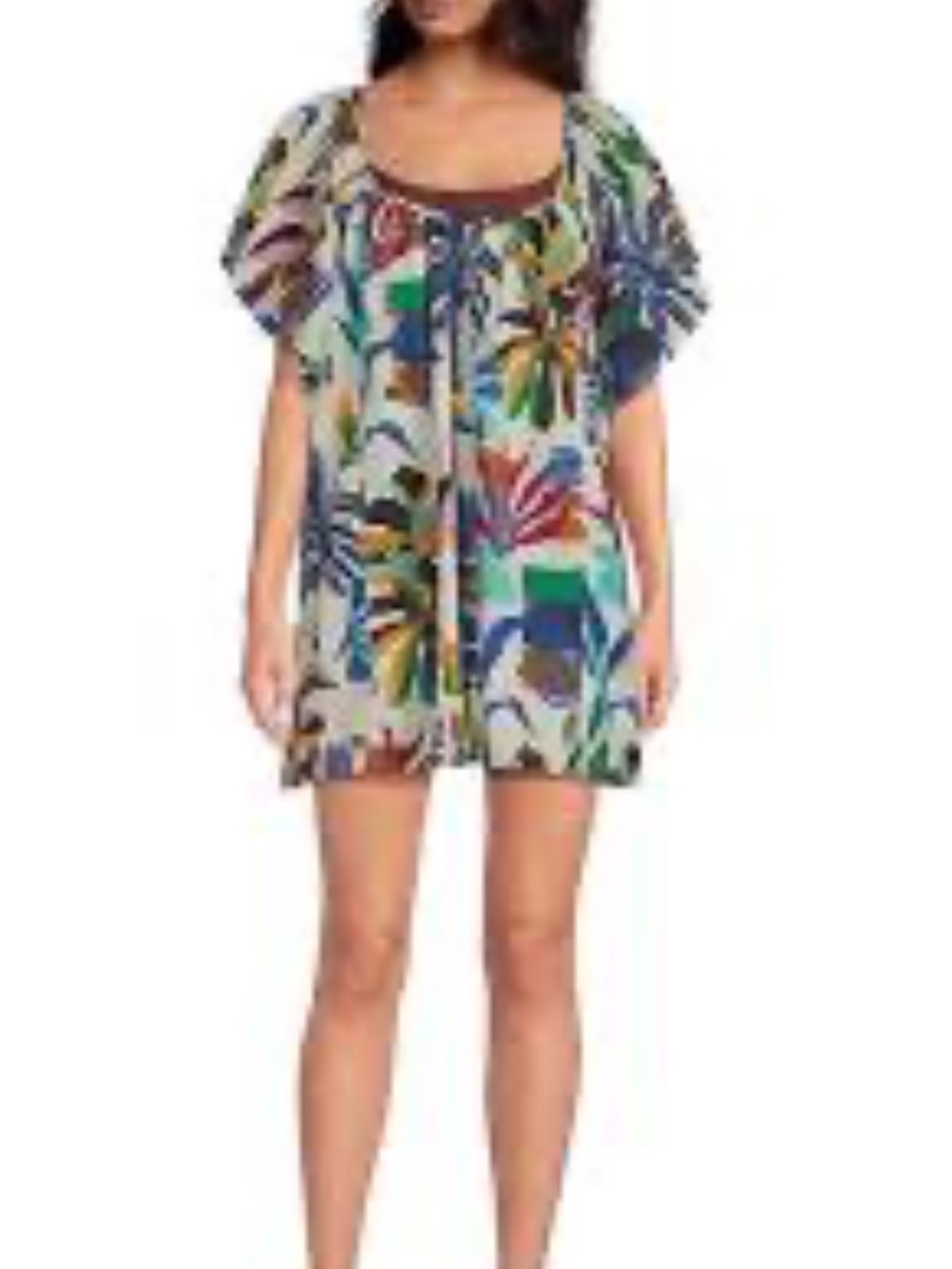 Colorful Tropical Print Dress